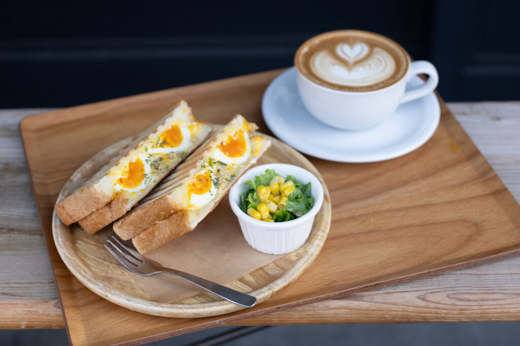 THE Lower East Nine Cafe Half-boiled egg and tuna sandwich